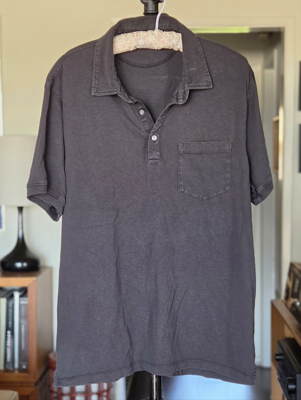 Alex Mill Charcoal Pocket Polo Shirt